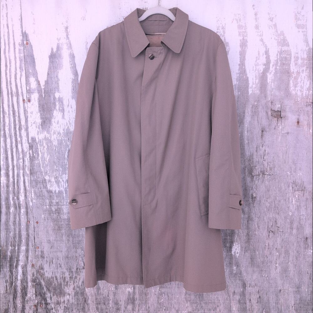 Vintage Hart Schaffner Marx Wool Blend Winter Overcoat Zipper Lining Men's 44R